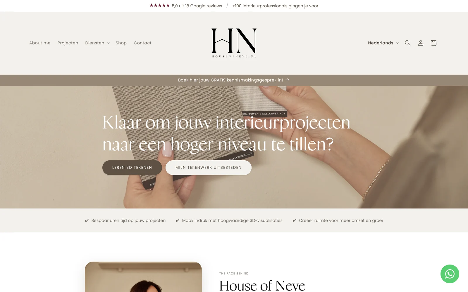 De webshop die ik voor House of Neve bouwde: houseofneve.nl